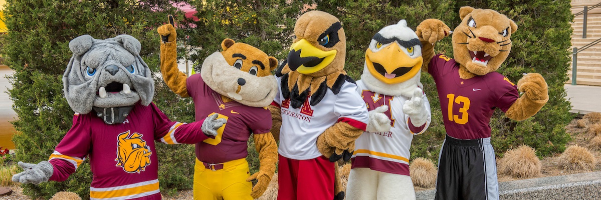 mascots from all five system campuses